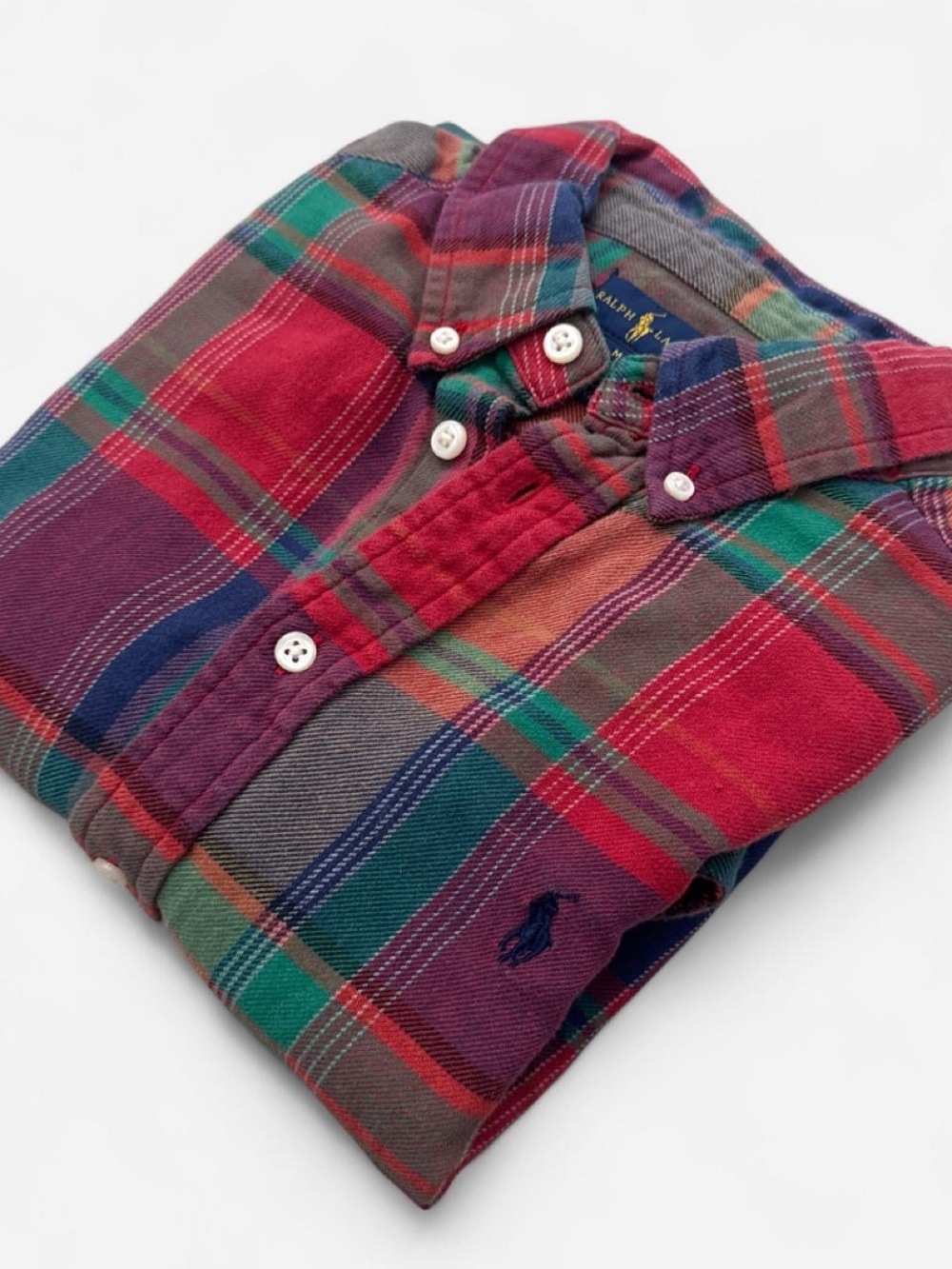 Ralph Lauren Kids Red, Green, and Purple Plaid Button-Up Shirt